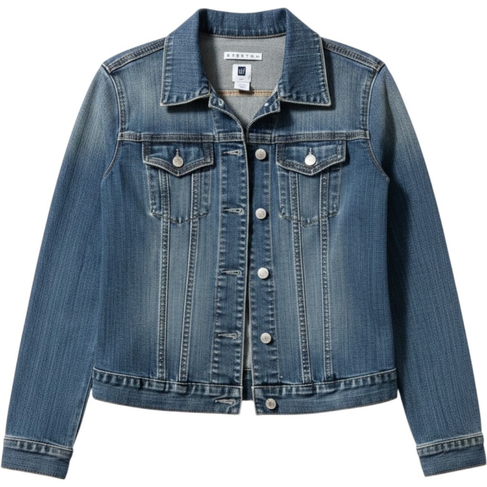 Gap‎ Denim Trucker Jacket M Medium Wash Stretch Cotton Classic Americana